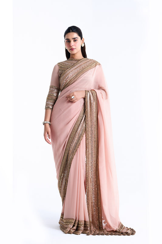 Sari Set in Sequin Mirror and Loat Embroidery