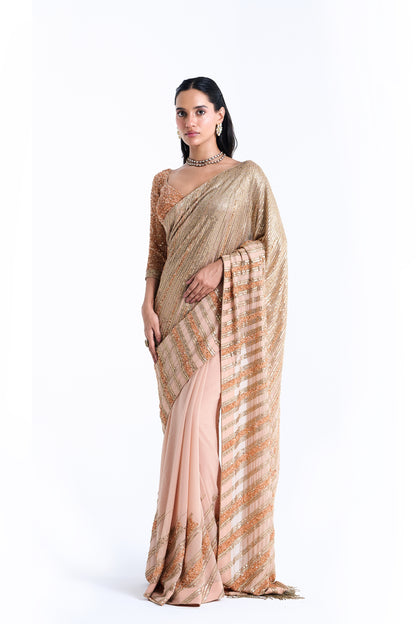 Sari Set in Mixed Line Sequin Embroidery