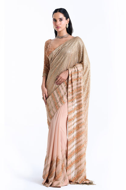 Sari Set in Mixed Line Sequin Embroidery