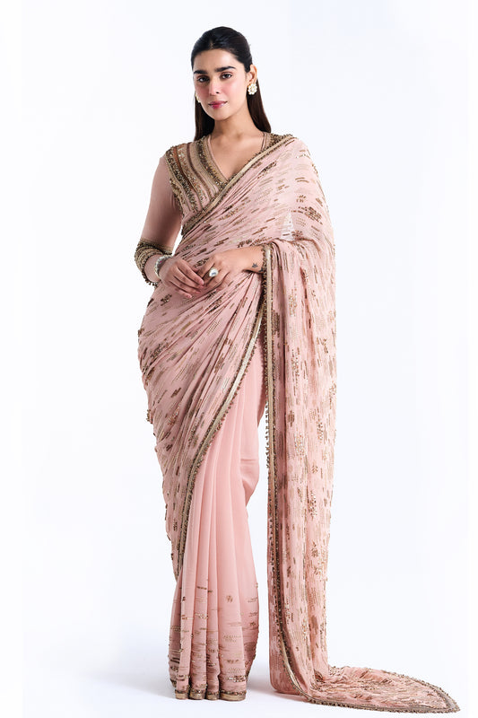 Sari set in Abstract Sequin Design