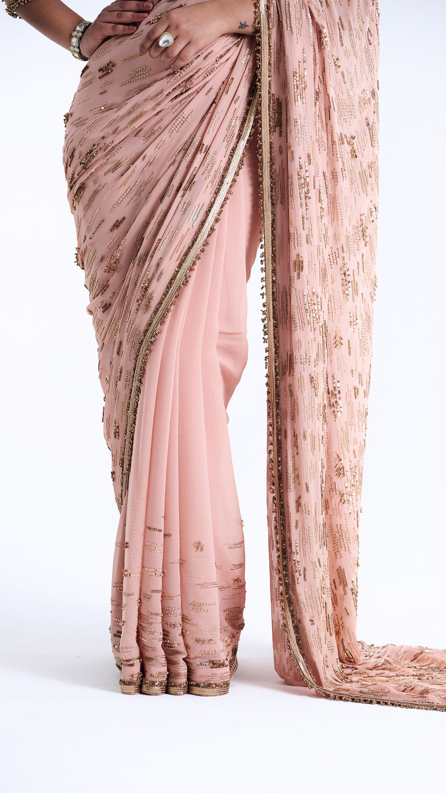 Sari set in Abstract Sequin Design