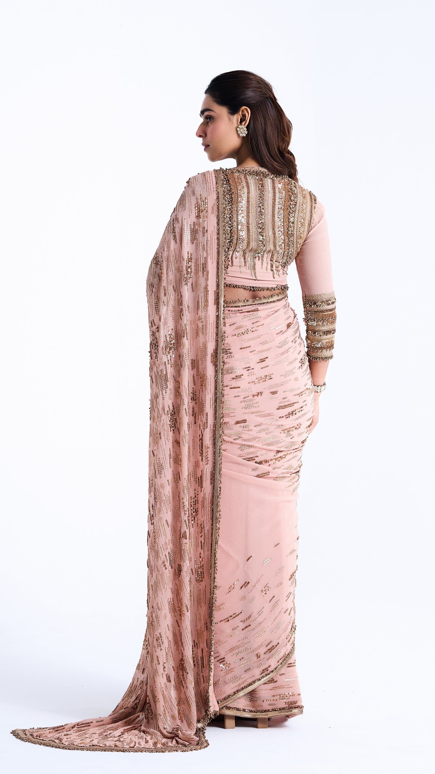 Sari set in Abstract Sequin Design