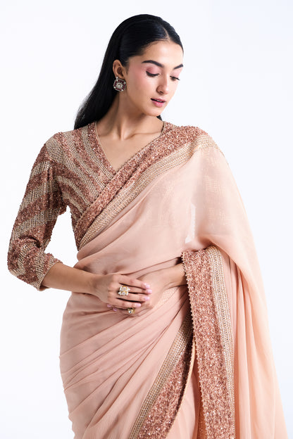 Sari Set in Sequin and Stone