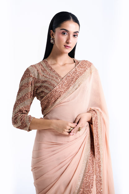 Sari Set in Sequin and Stone