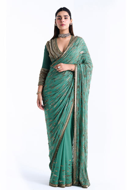 Sari Set in Abstract Sequin Embroidery