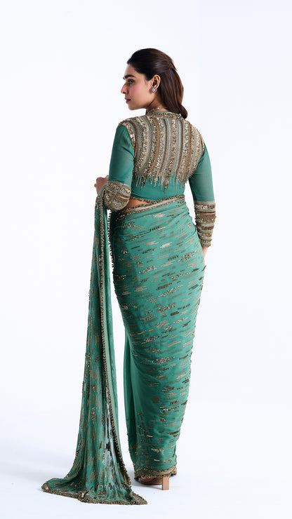Sari Set in Abstract Sequin Embroidery