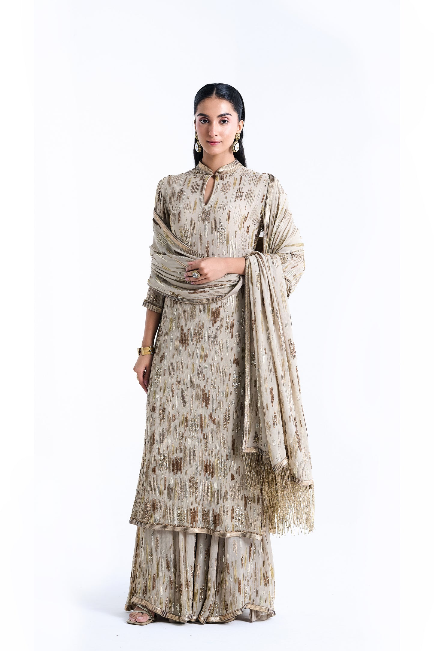 Kurta Set in abstract Sequin Embroidery