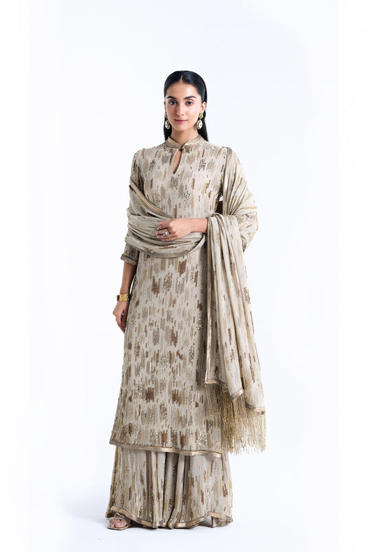 Kurta Set in abstract Sequin Embroidery