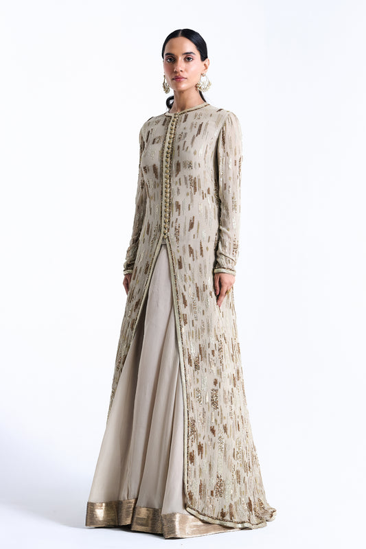 Jacket Set in Sequin Abstract Embroidery
