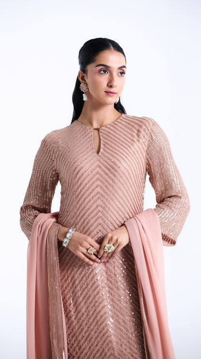 Kurta Set in Tonal Sequin Embroidery