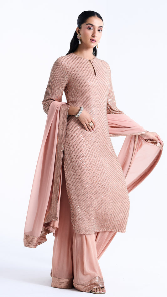 Kurta Set in Tonal Sequin Embroidery