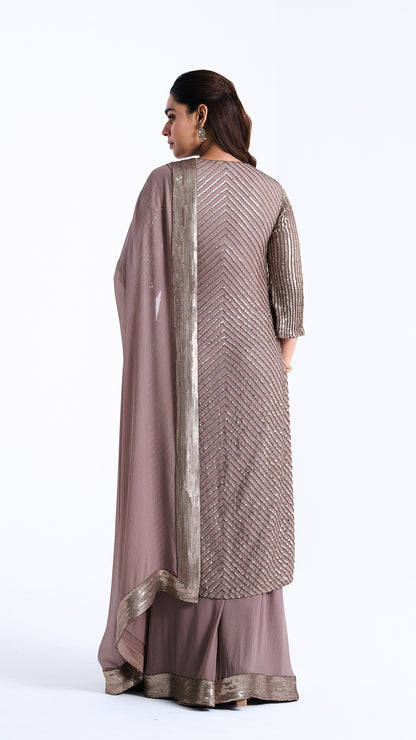 Kurta Set in Tonal Sequin Embroidery