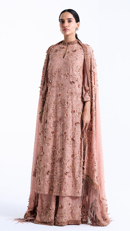 Kurta Set in 3d Floral and sequin Embroidery