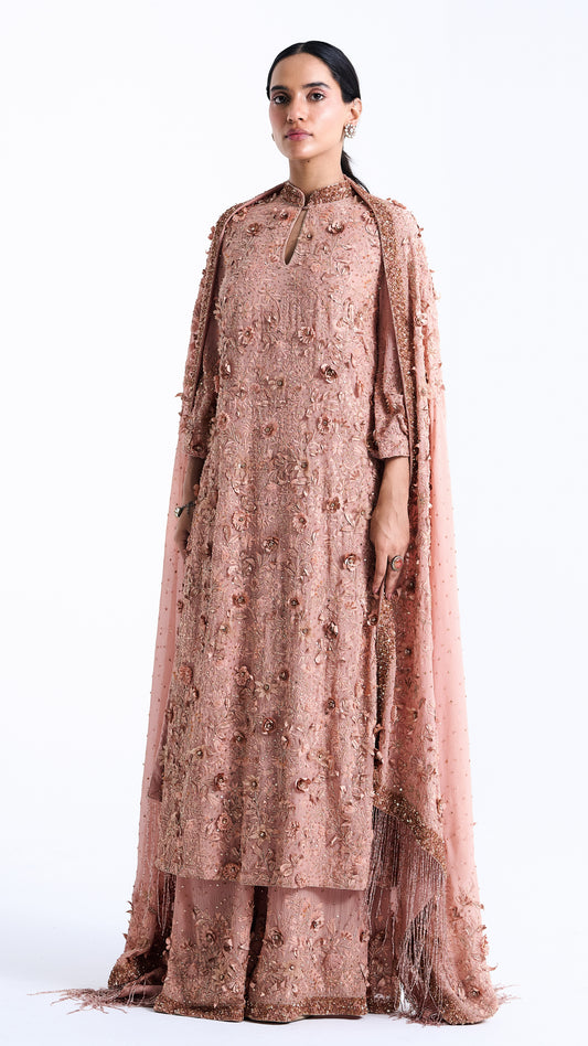 Kurta Set in 3d Floral and sequin Embroidery