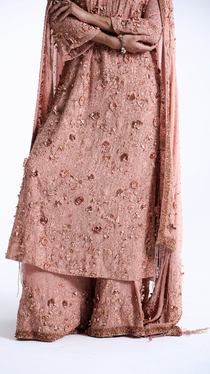 Kurta Set in 3d Floral and sequin Embroidery