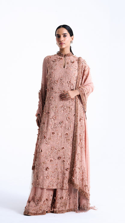 Kurta Set in 3d Floral and sequin Embroidery
