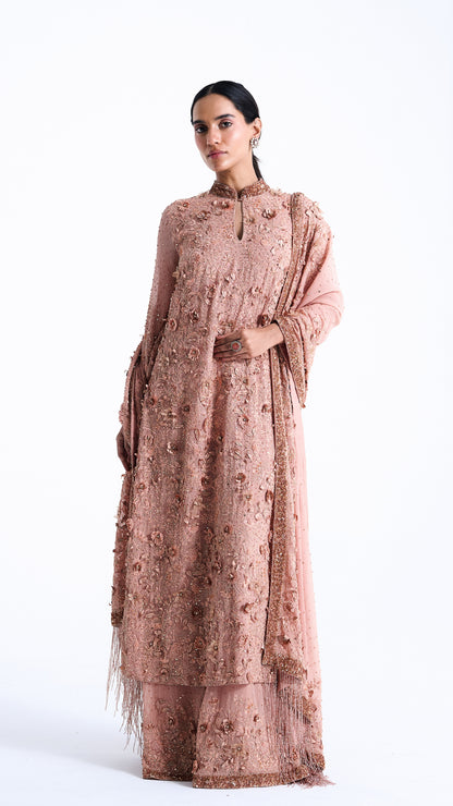 Kurta Set in 3d Floral and sequin Embroidery