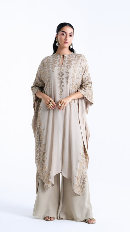 Kaftan Set in Sequin Embroidery in Diya Border Design
