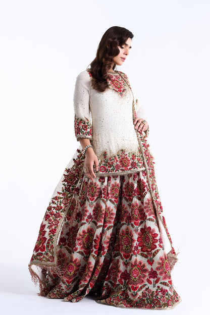 Sharara Set in Floral Carpet Artistry Thread Embroidery