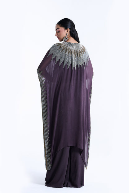 Kaftan Set in Zig Zag Cutdana Embroidery
