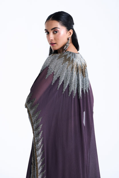 Kaftan Set in Zig Zag Cutdana Embroidery