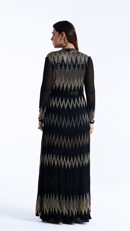 Jacket Set in Zig Zag Cutdana Embroidery