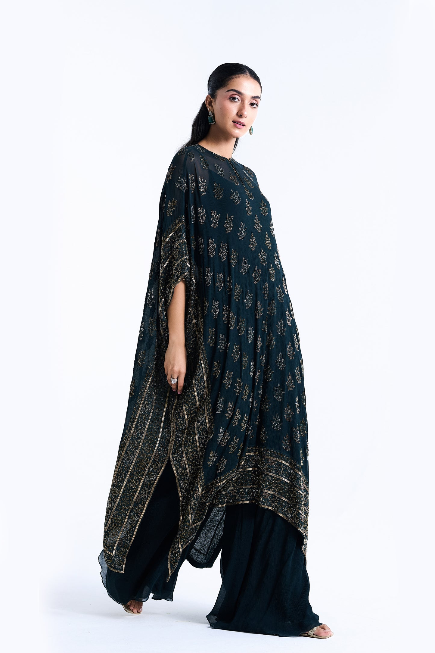 Kaftan Set in Cutdana Embroidery