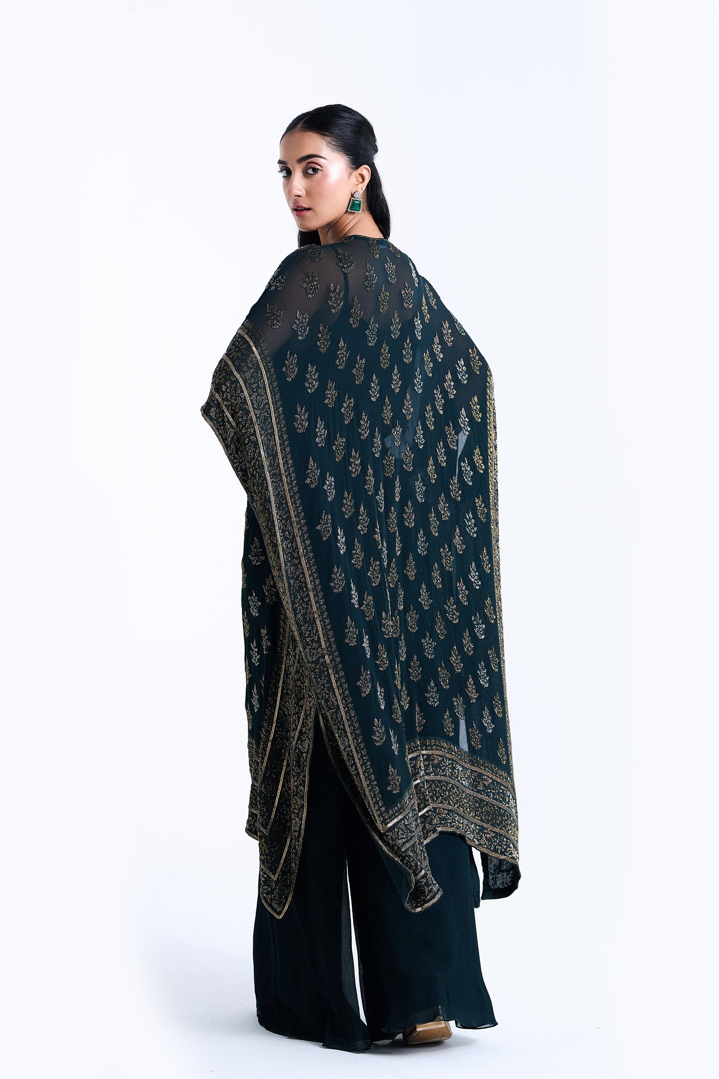Kaftan Set in Cutdana Embroidery