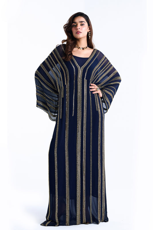 Kaftan In Sequin Loat Embroidery