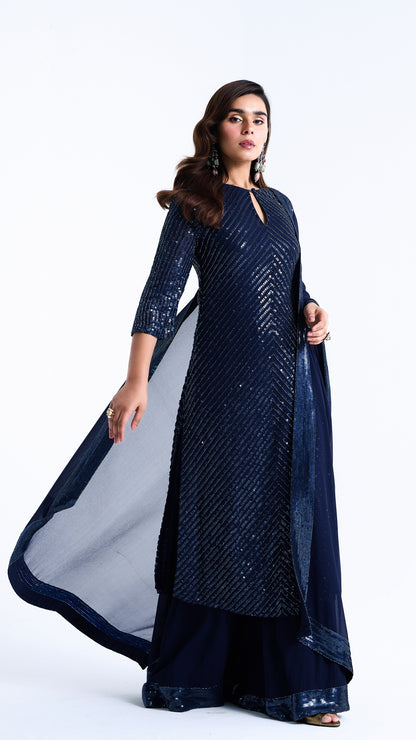 Kurta Set in Tonal Sequin Embroidery