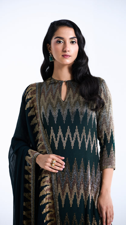 Kurta Set in Zig Zag Cutdana Embroidery