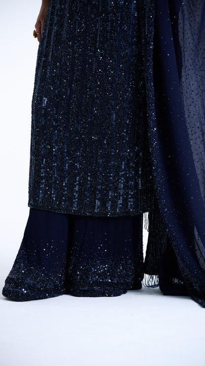Kurta Set in Mixed Line Sequin Embroidery
