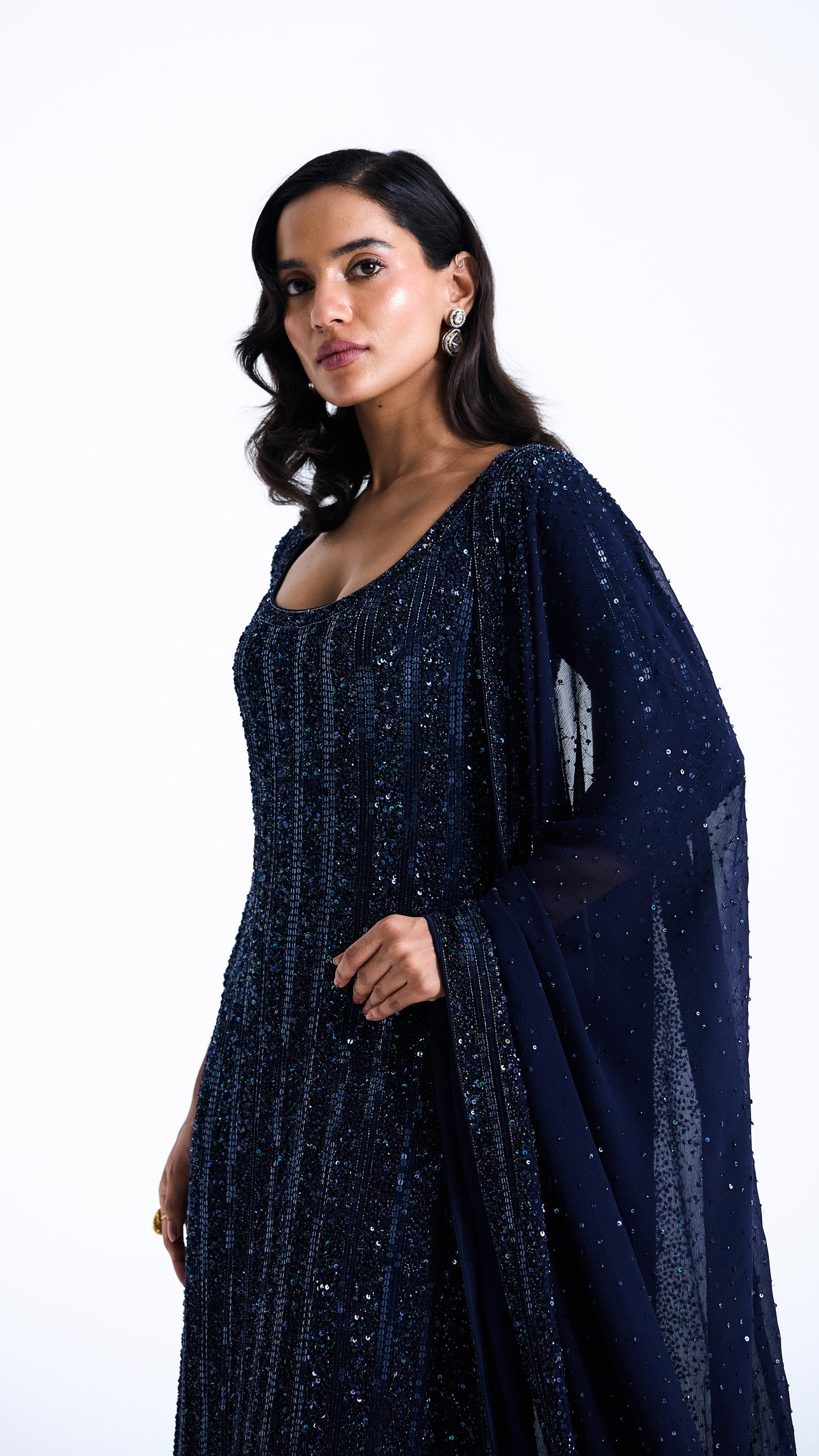 Kurta Set in Mixed Line Sequin Embroidery