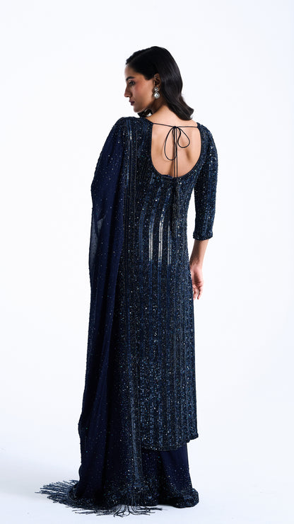 Kurta Set in Mixed Line Sequin Embroidery