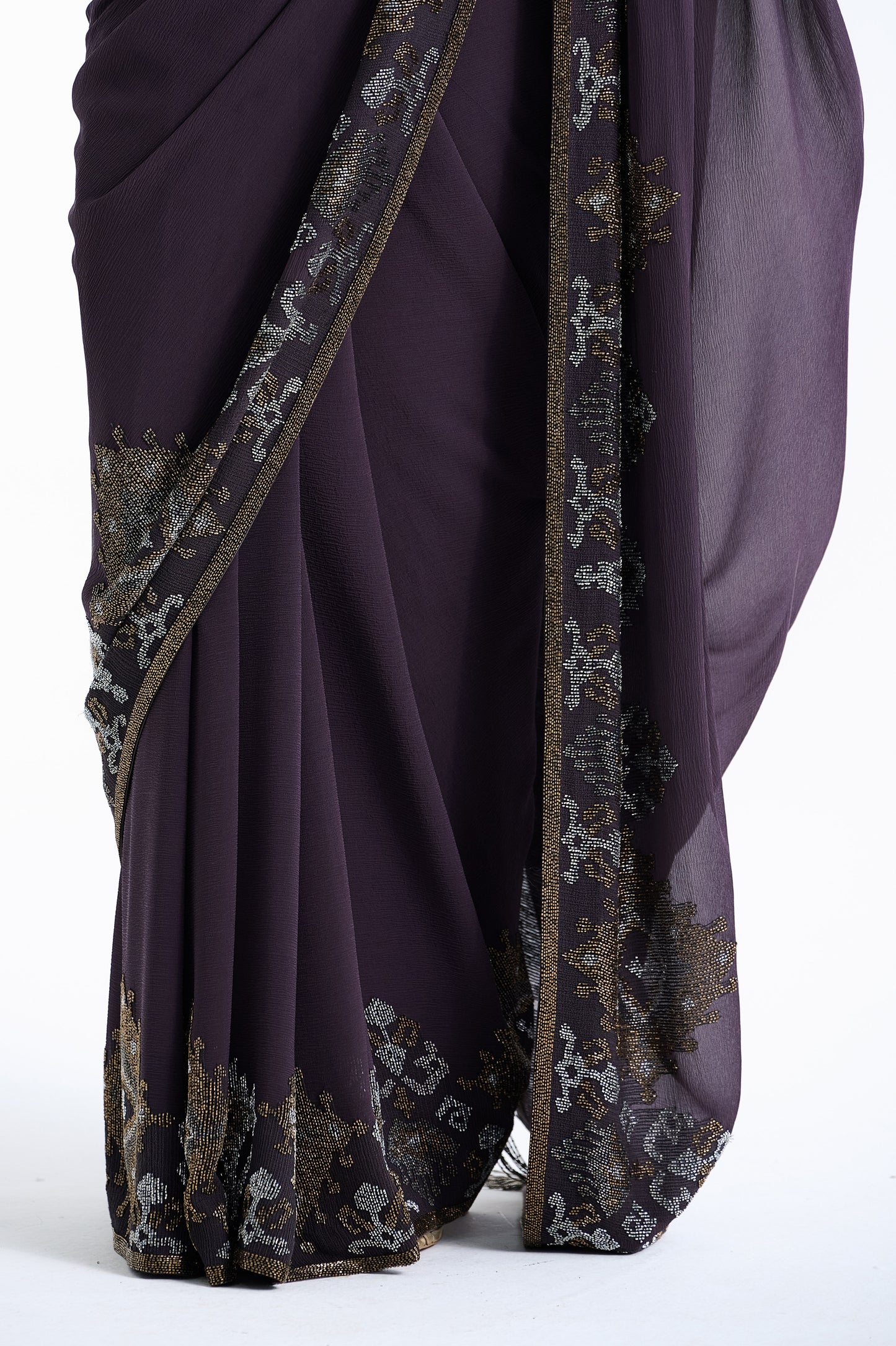 Sari Set in Ikkat Cutdana Pattern
