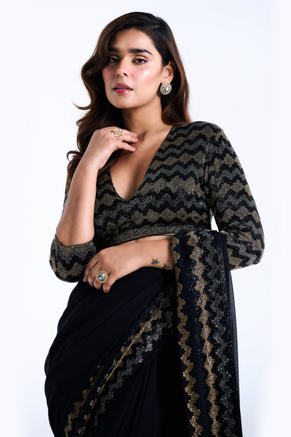 Sari Set with Mughal Cutdana Embroidery