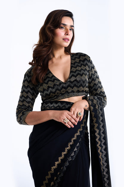 Sari Set with Mughal Cutdana Embroidery