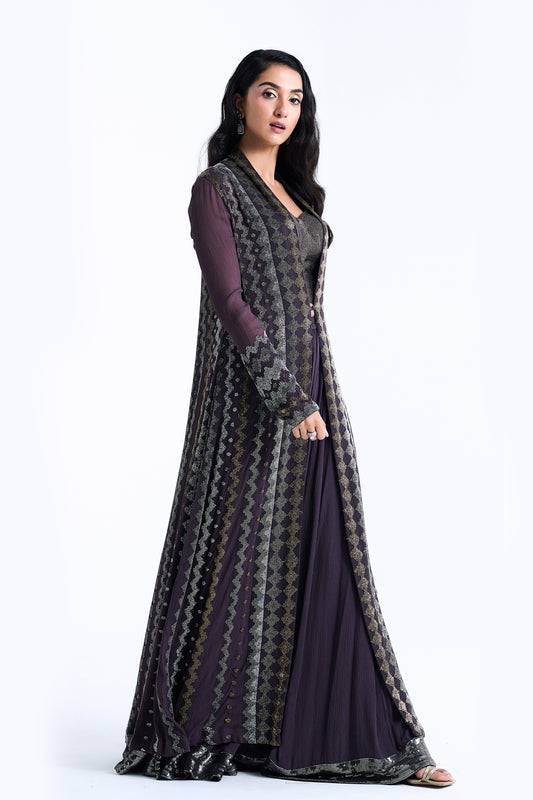 Jacket Set in Mughal Cutdana Embroidery