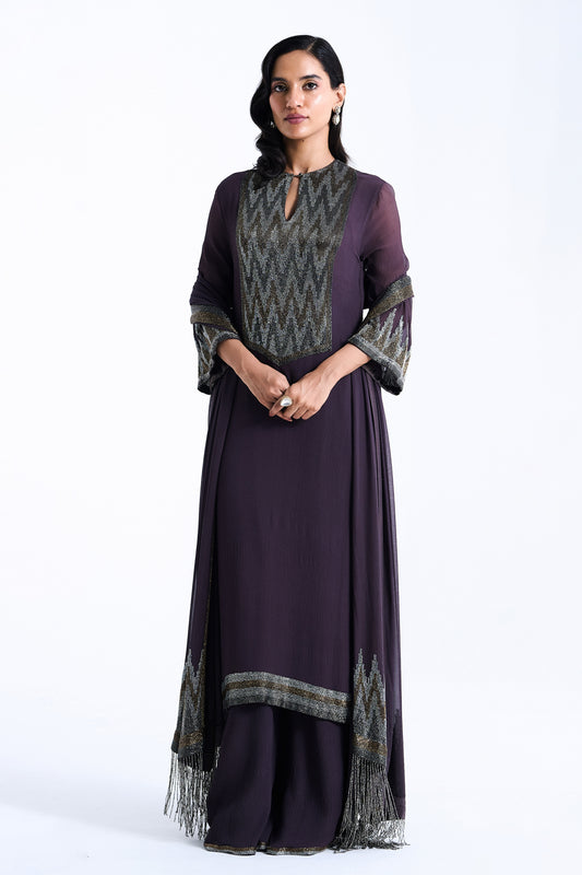 Kurta Set in Border Cutdana Embroidery