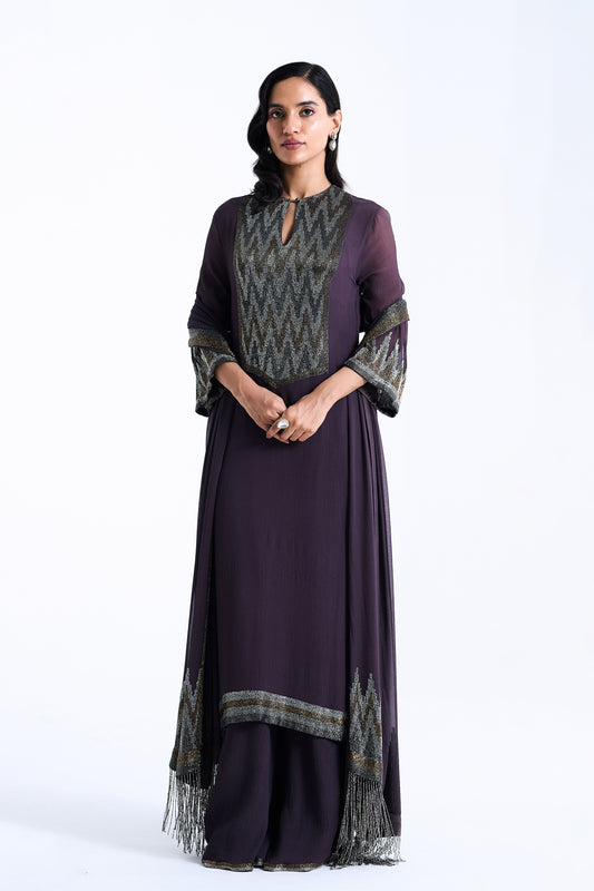 Kurta Set in Border Cutdana Embroidery