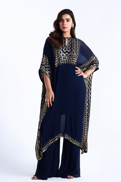 Kaftan Set in Sequin Embroidery in Diya Border Design