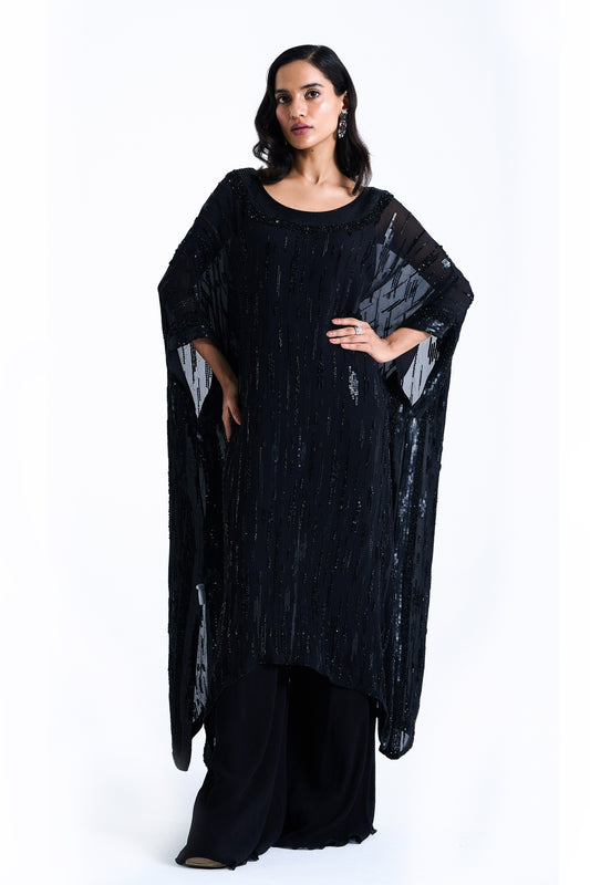 Kaftan Set in Abstract Sequin Embroidery