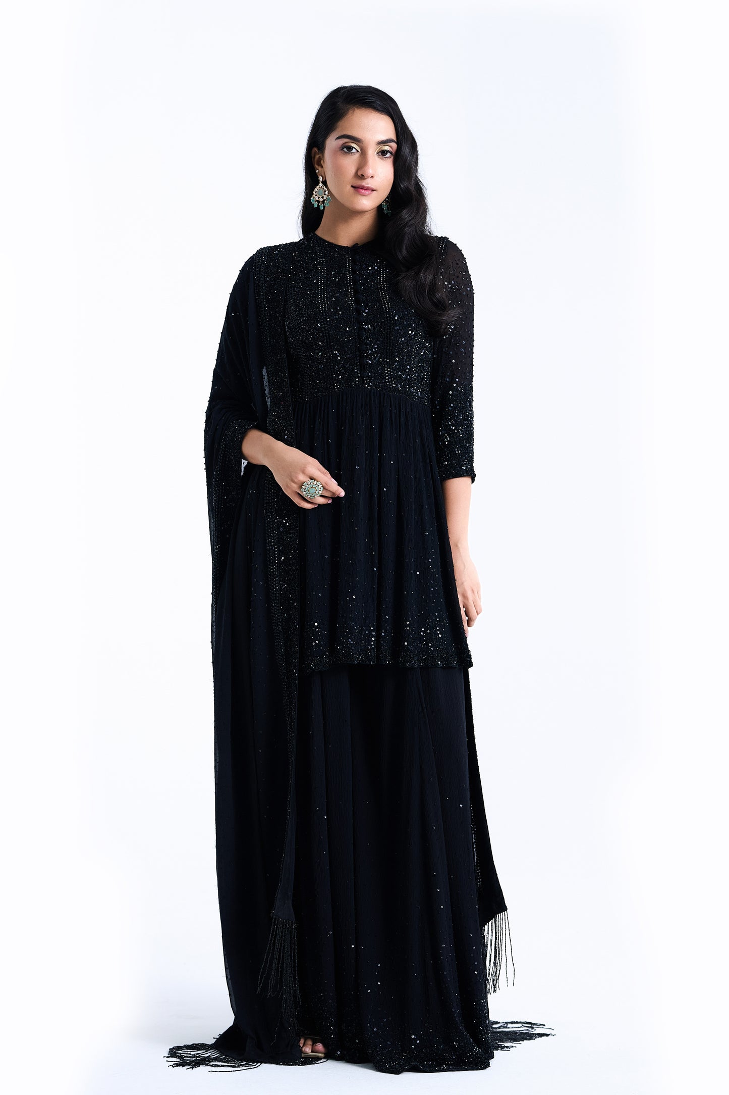 Sharara Set in Stone and Sequin Embroidery
