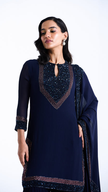 Gharara Set in Stone and Sequin Embroidery