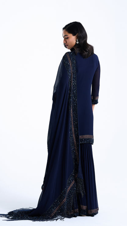 Gharara Set in Stone and Sequin Embroidery