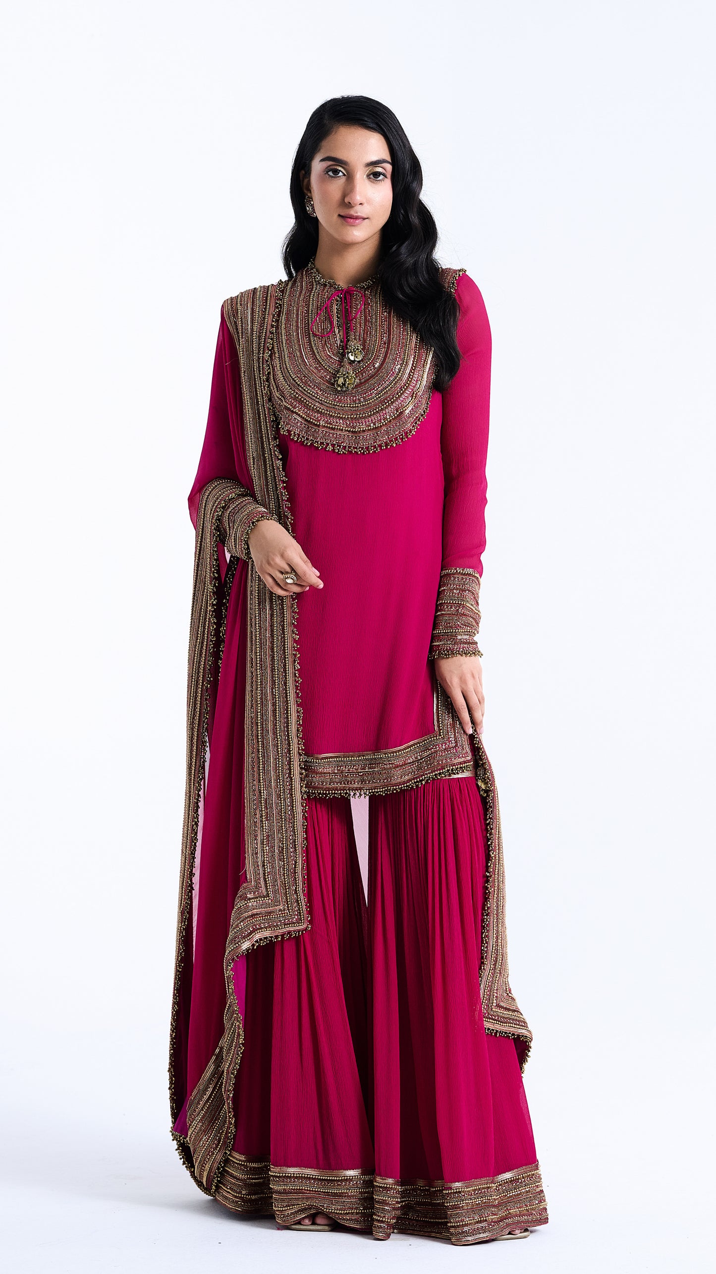 Gharara Set in Sequin Loat Embroidery