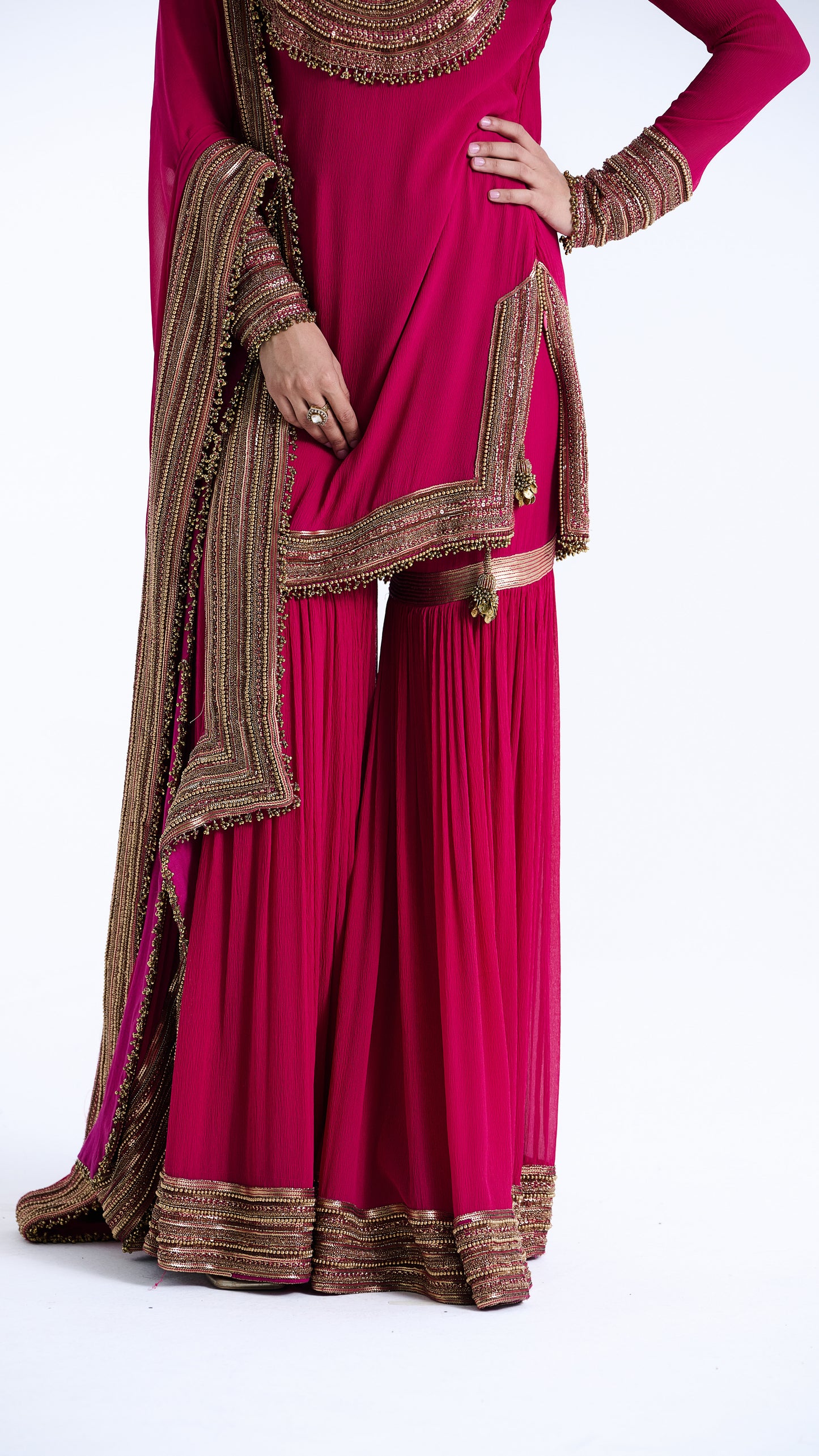 Gharara Set in Sequin Loat Embroidery