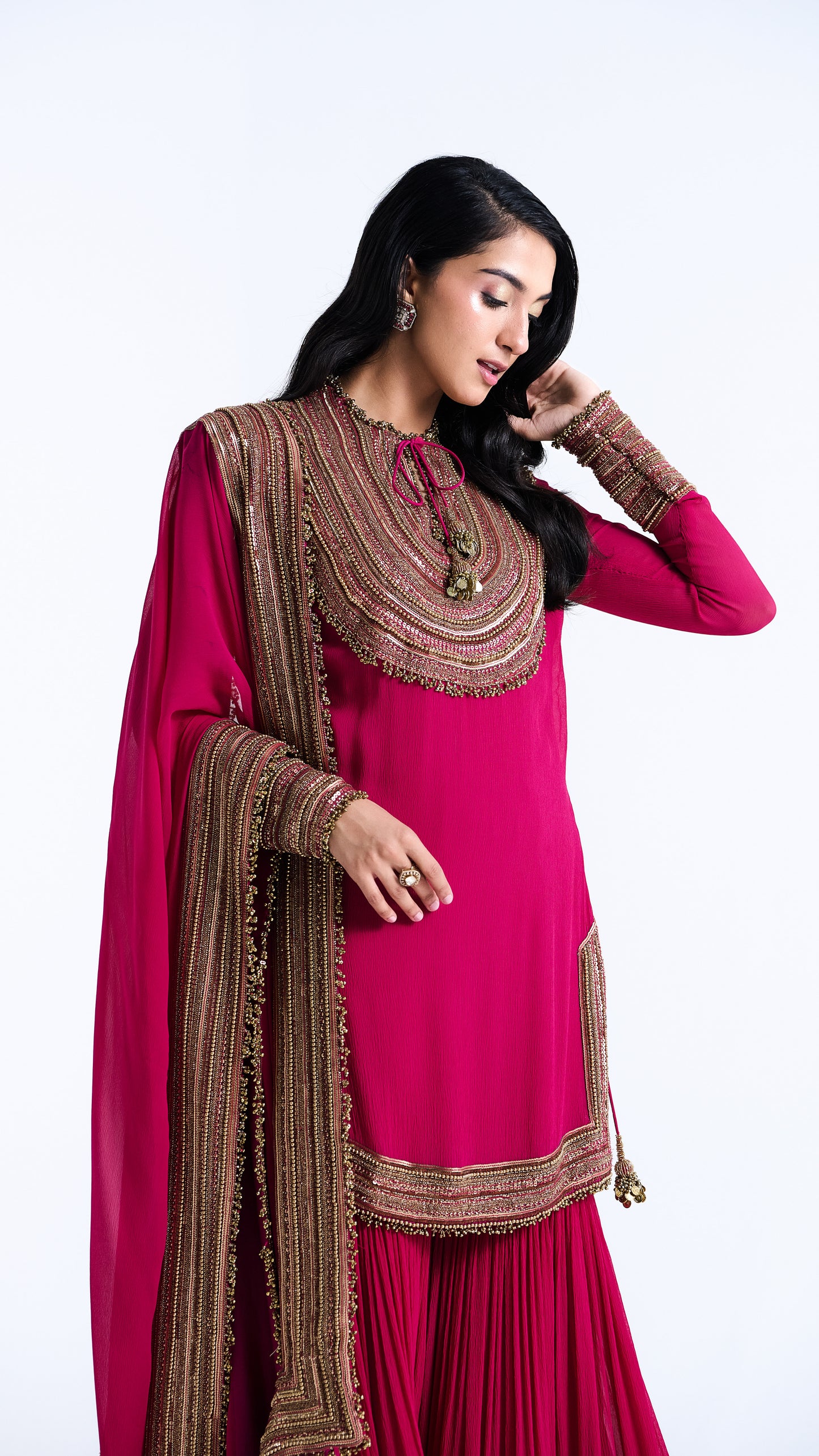 Gharara Set in Sequin Loat Embroidery