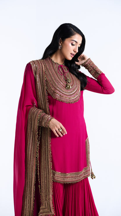 Gharara Set in Sequin Loat Embroidery