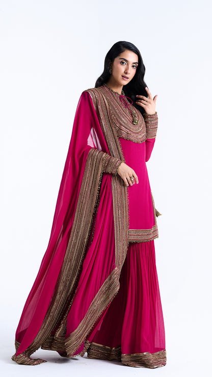 Gharara Set in Sequin Loat Embroidery